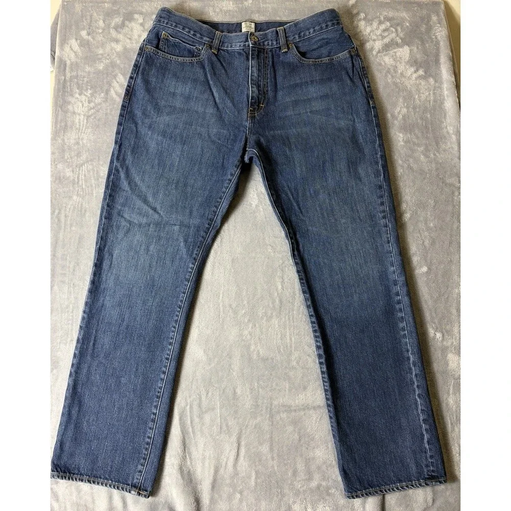 J Crew Mens Vintage Slim Straight  Blue Jeans Size 36 x 32 Cotton